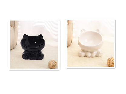 Ceramic Cat Bowl - Elevated Non-Slip Pet Feeding Bowl